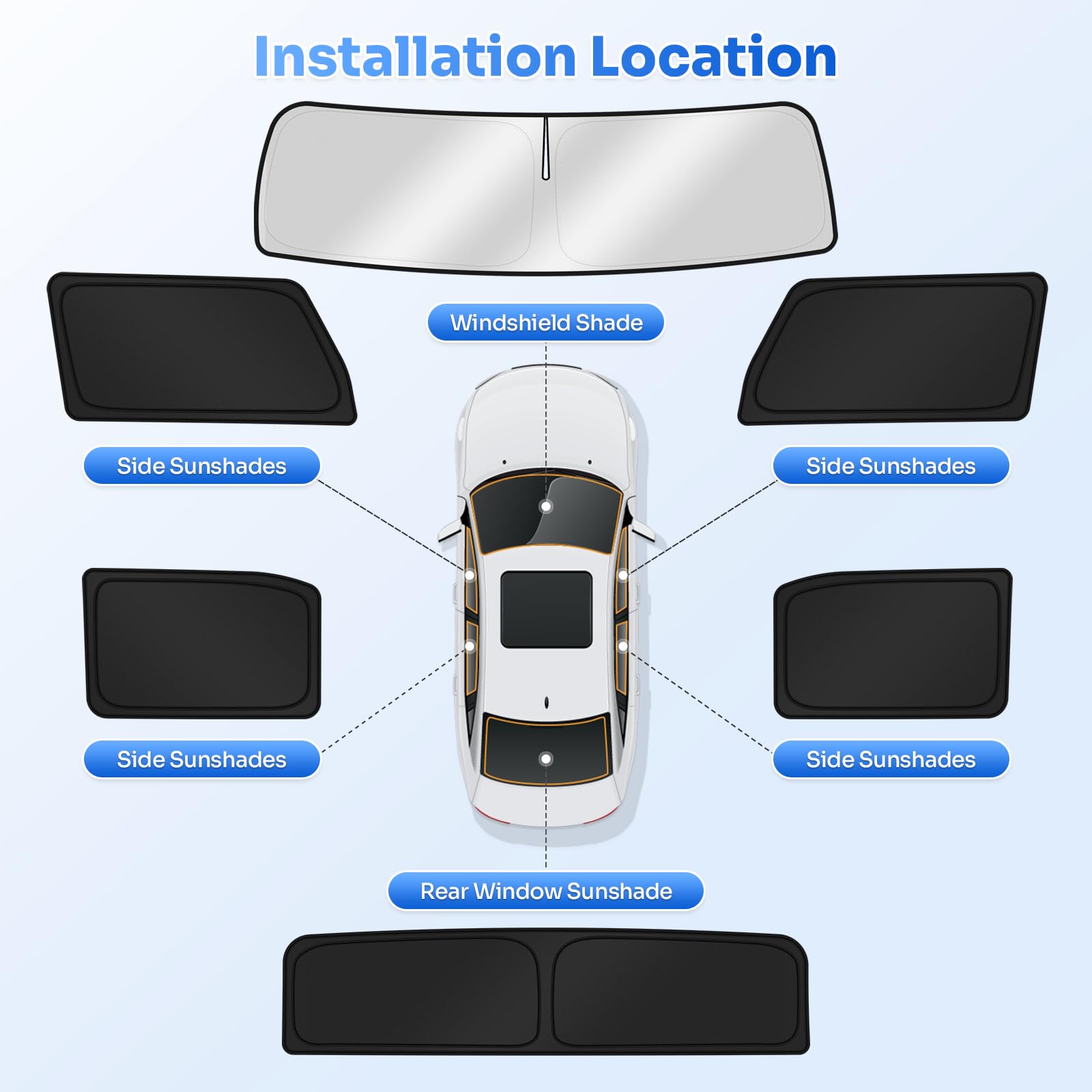 Canvcle Sunshades For 2022-2025 Gmc Hummer Ev Accessories Windshield Sun Shade Side Rear Window Shade Cover Sun Visor Shield Pri