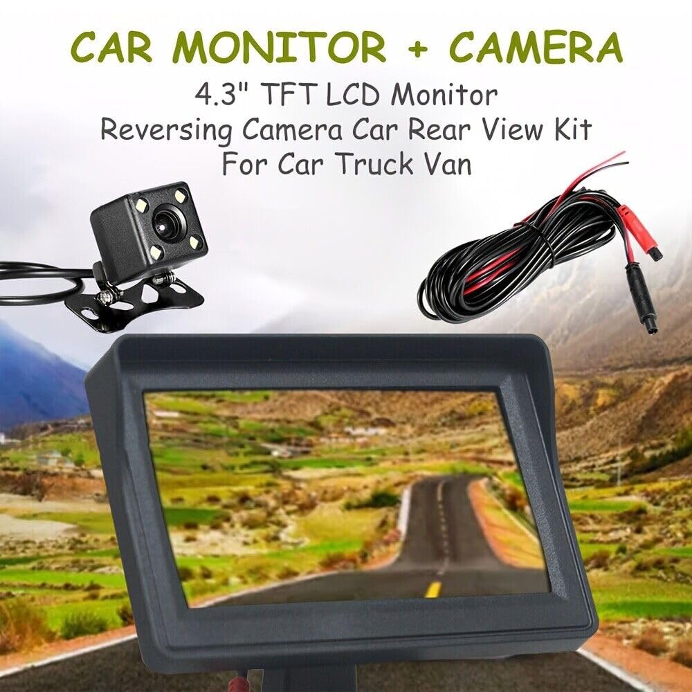 4.3 Inch Tft Lcd Car Monitor Vehicle Rear View Reverse Backup Car Led Camera Video Parking System For Cars,Trucks,Pickups,Suvs,