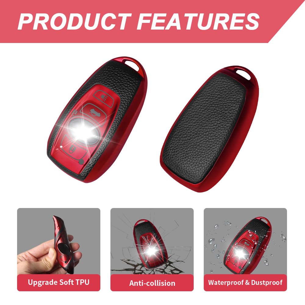 Qbuc For Subaru Key Fob Cover Case With Keychain,Car Key Holder Fit For Subaru Crosstrek Forester Outback Ascent Impreza Legacy