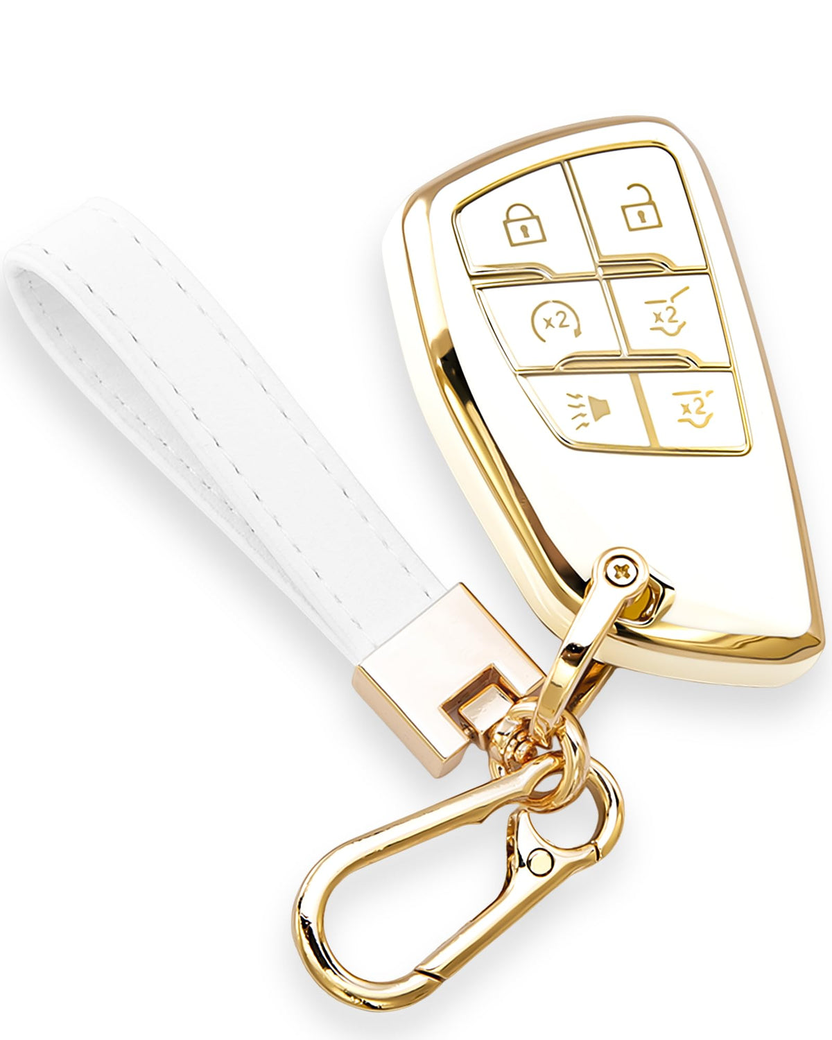 keycov Key fob Cover for Buick GMC Chevy Accessories Keychain keyshell Ring case Compatible with 2021-2023 Suburban Tahoe Yukon 