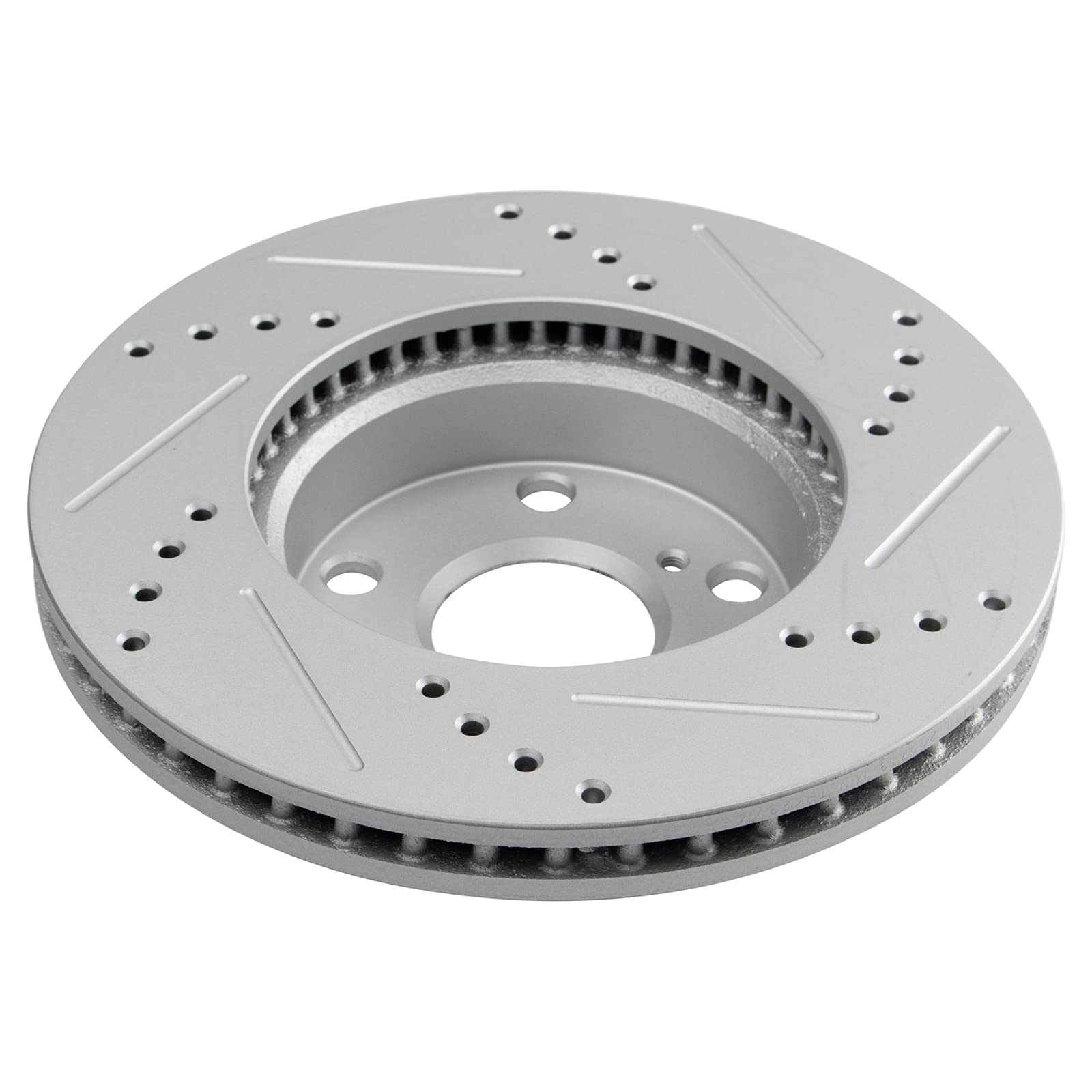 Trq Front Performance Brake Rotors Set Premium G-Coated Cross Drilled & Slotted Compatible With 2005-2015 Toyota Tacoma