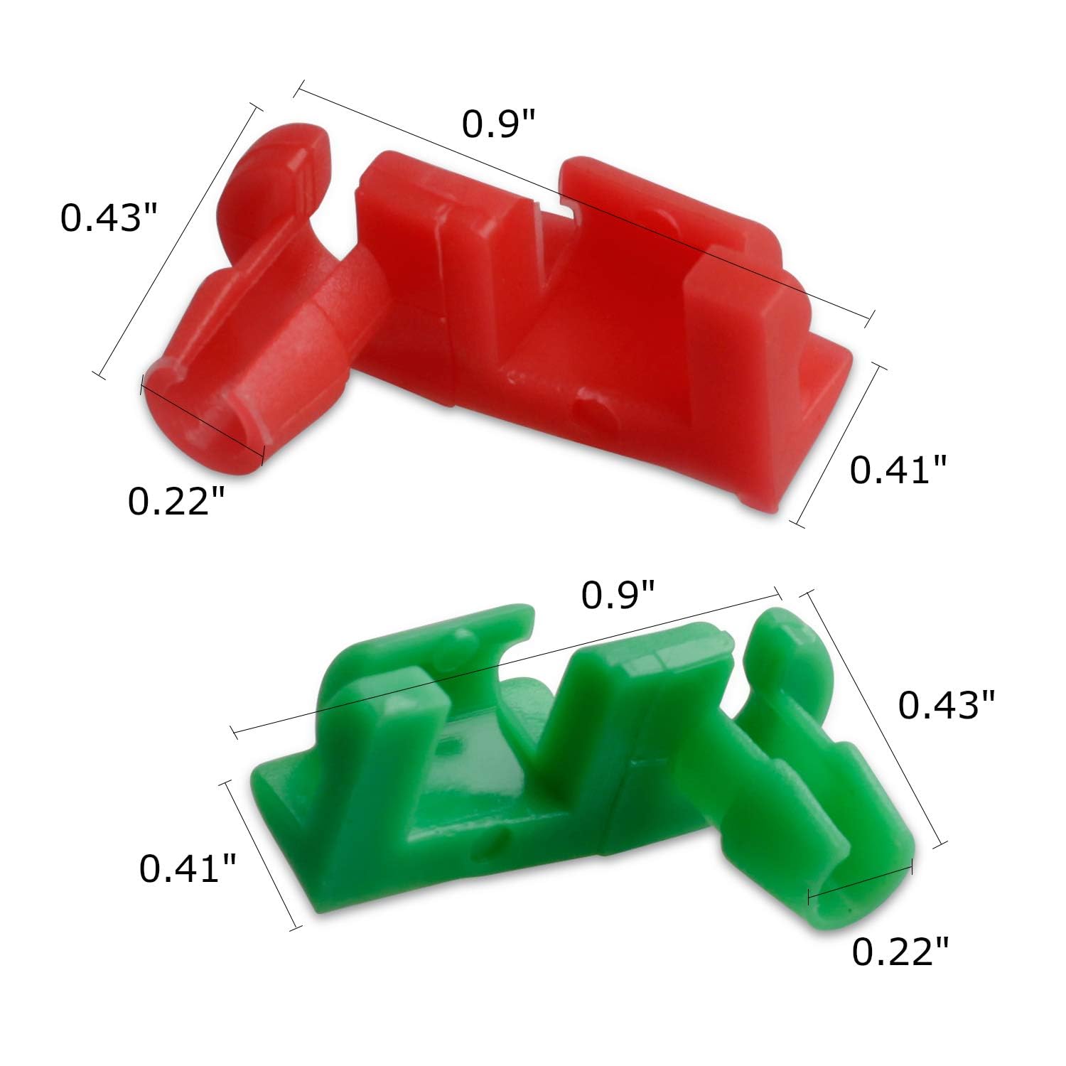 HERCOO Tailgate Handle Rod Clip Assembly for 1999-2007 Chevy Silverado GMC Sierra - Durable Door Lock Retainer in Green/Red, One Size