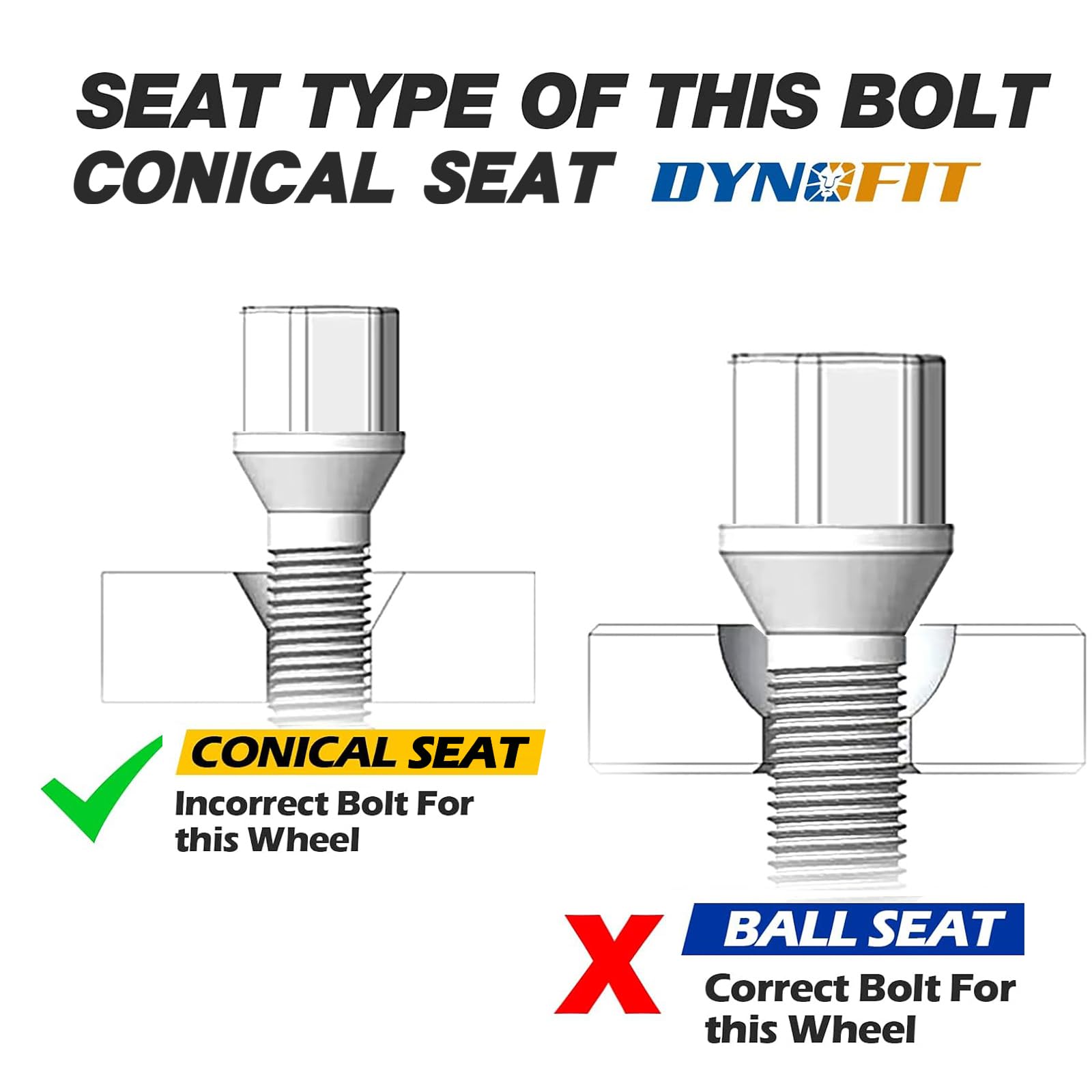 Dynofit 14X1.5 27Mm Shank Aftermarket Lug Bolts, 20Pcs Solid Black Conical Seat Studs For A1 A2 A3 A4 A5 A6 A7 A8 S1 S2 S3 S4 S5