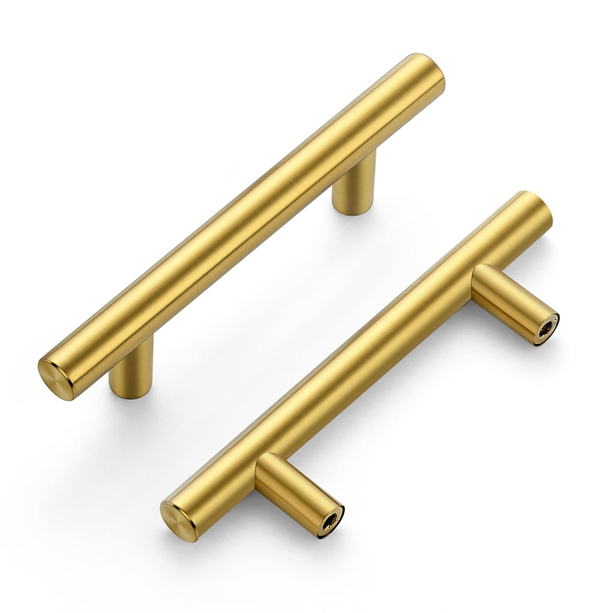 Ravinte 60 Pack | 5'' Cabinet Pulls Brushed Brass Stainless Steel Kitchen Drawer Pulls Cupboard Pulls Cabinet Handles 5”Length With 3” Hole Center