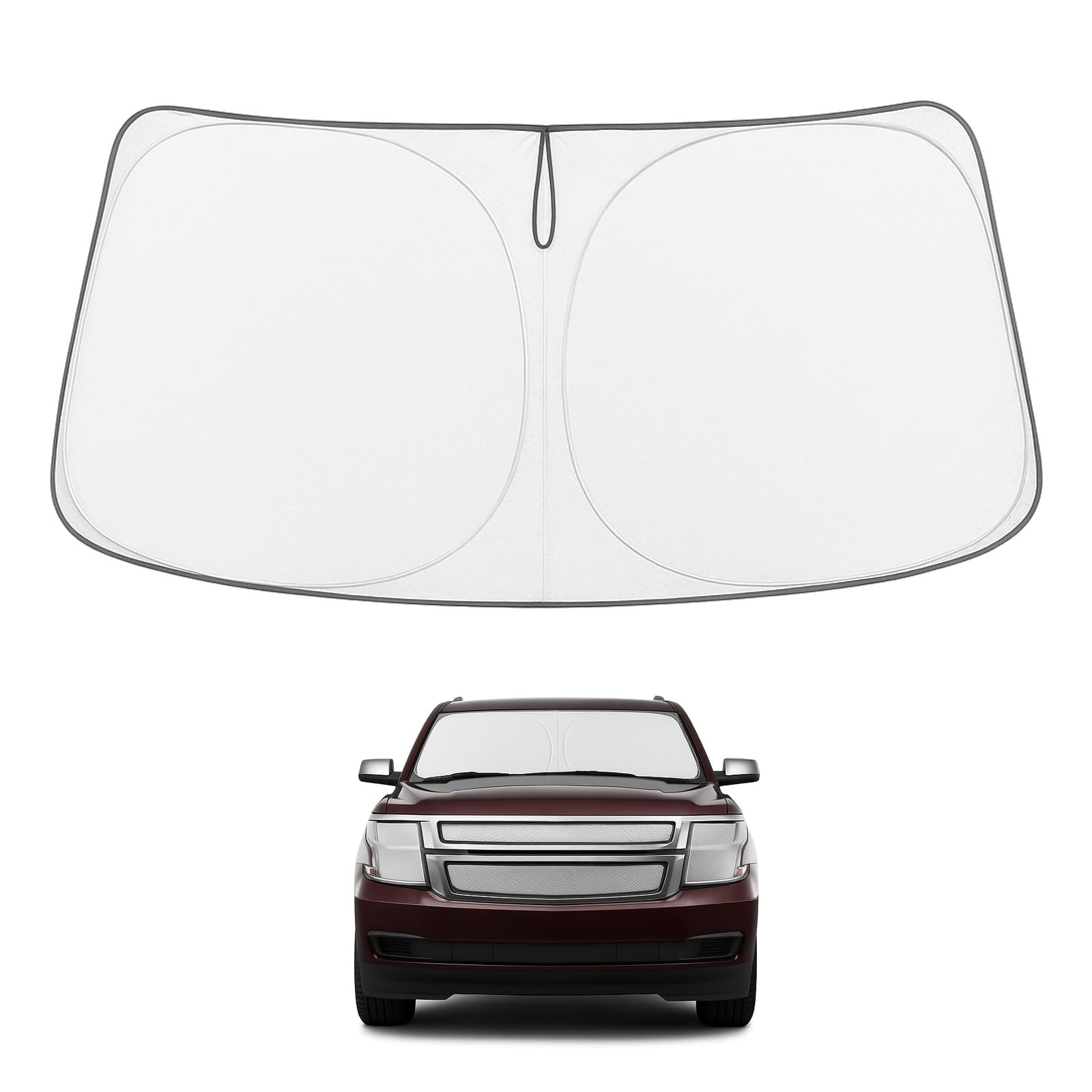 Proadsy 2025 Upgrade Windshield Sun Shade Custom Fit Chevrolet/Chevy Tahoe 2015-2020 4-Layer Foldable Front Sunshade Protector S