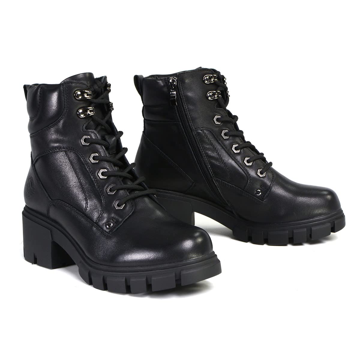 Milwaukee Leather Women's Garter Premium Black Lace-Up Fashion Motorcycle Boots MBL9447-10