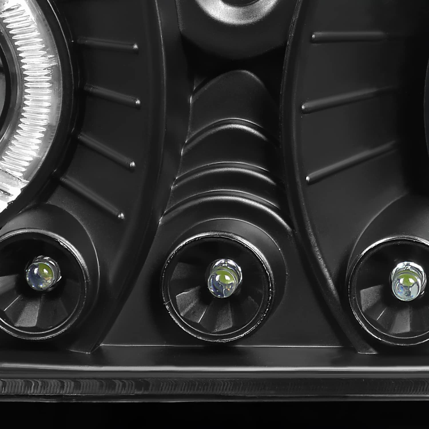 Spec-D Tuning LED Halo Black Housing Clear Lens Projector Headlights Compatible with 1988-1998 Chevy/GMC C10 Pickup, C/K, Sierra, Silverado, Yukon, Suburban,Tahoe Left + Right Pair Headlamps Assembly