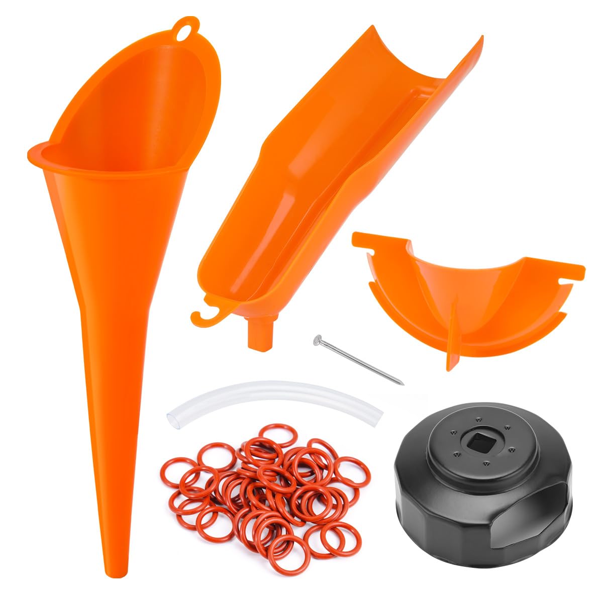 Kiawnia Oil Change Kit Fits for Harley Models, Oil Change Tool Set with Filter Cap Wrench, Crankcase Fill Funnel, Primary Case, 