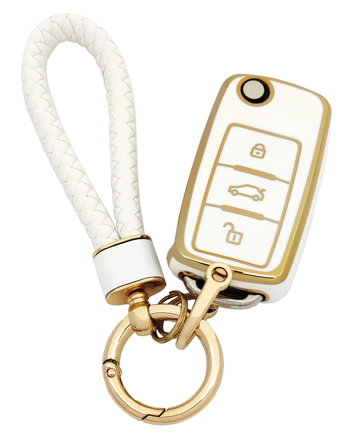 Arruweer Key Fob Cover For Vw Soft Tpu Key Fob Case Compatiable With Vw Volkswagen Jetta Passat Golf Beetle Rabbit Gti Cc Eos Ac