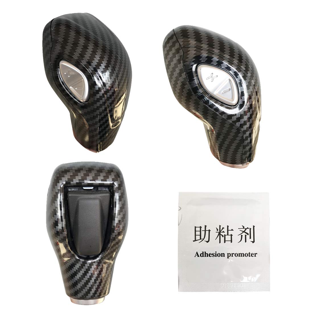 Ruihe Car Gear Shift Knob Cover Carbon Fiber Color Sticker Trim Fit For Ford Focus Fiesta Fusion Escape C-Max Transit-150 Transit-250 Transit-350 Transit Connect