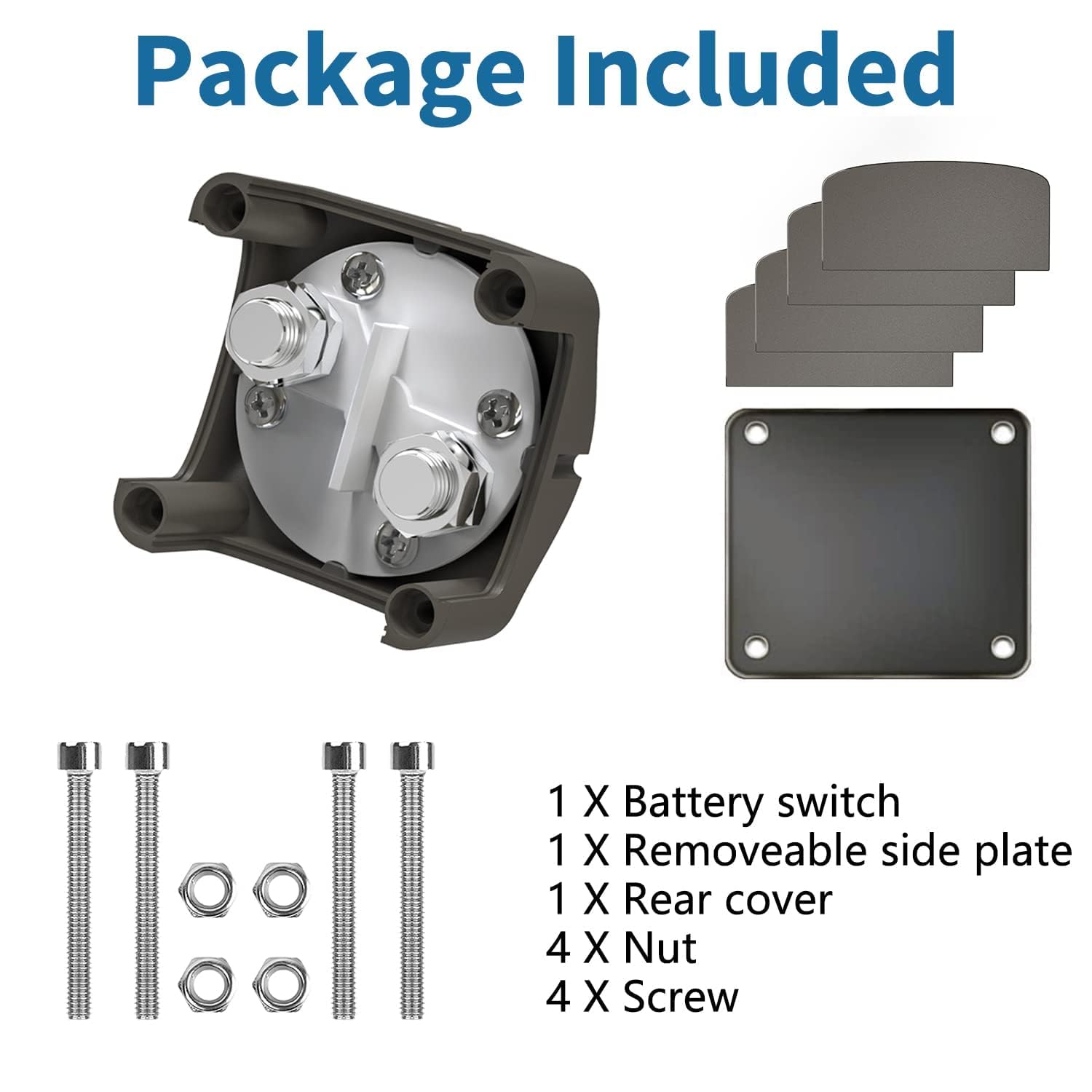Battery Disconnect Switch 12V Master,12V-48V Battery Shut Off Switch 275Amps High Current For Car Marine Boat Rv Vehicles(On/Off)