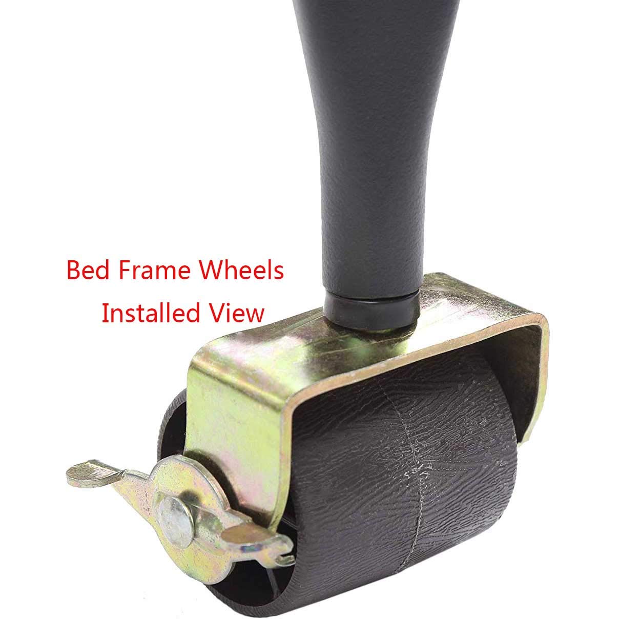 CAFORO Bed Frame Casters with Brakes, Set of 4 Locking Wheels for Bedframe Socket - Durable and Reliable Rollers