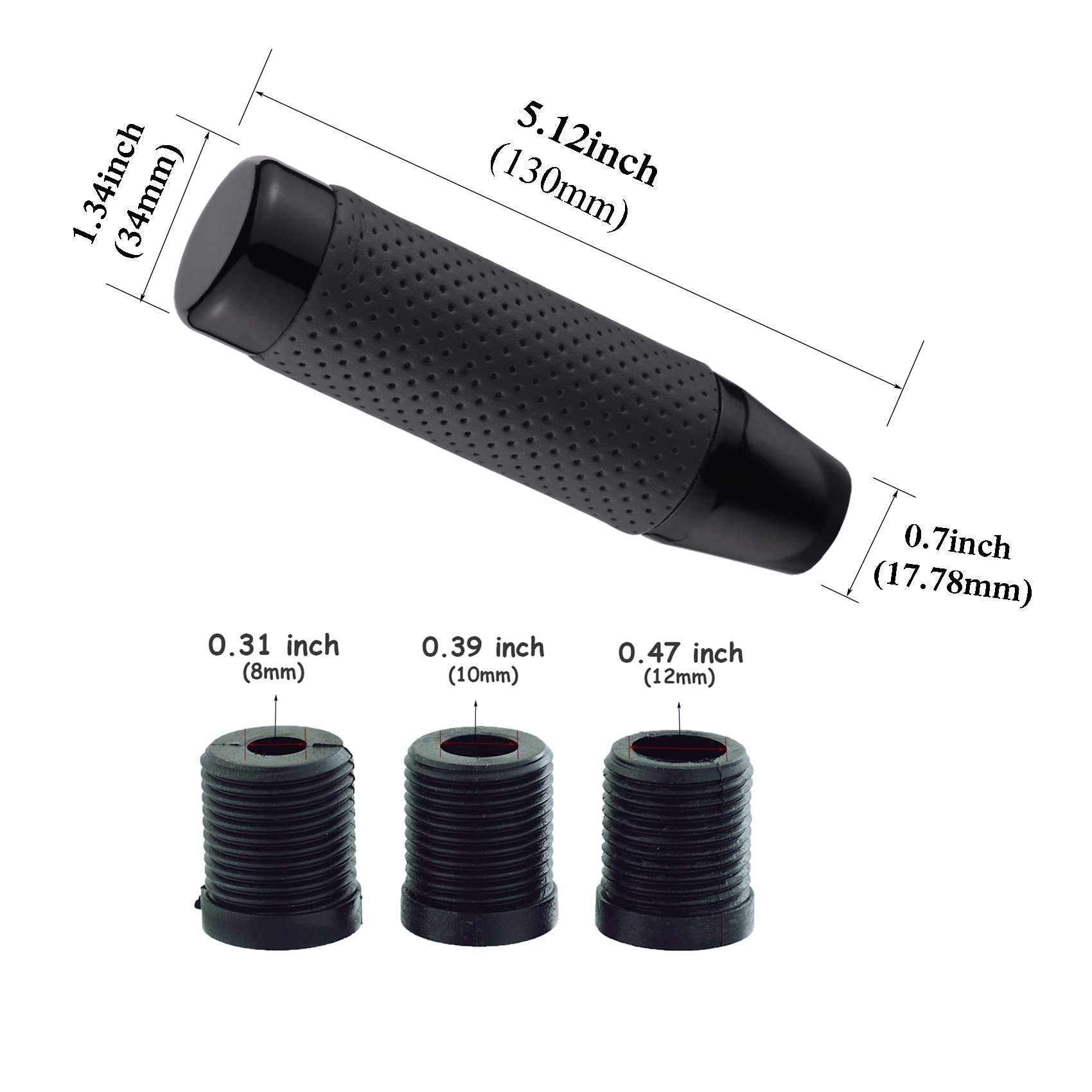 Abfer 5' Aluminum Alloy Car Shifter Knob, Heavy Weighted Gear Lever Stick Shift Handle Fit Most Automatic Manual Vehicle (Black)