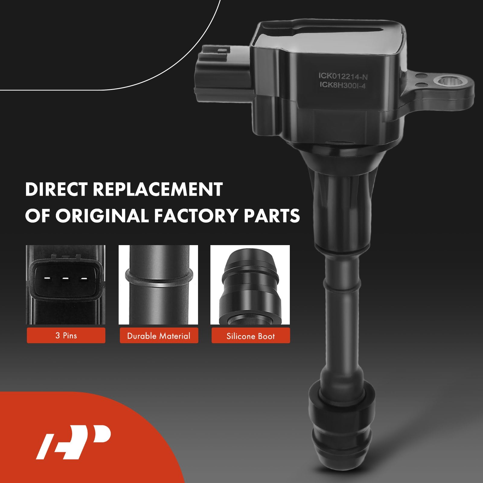 A-Premium Set Of 4 (Black) Ignition Coil Pack And Iridium Spark Plugs Compatible With Nissan Altima Sentra 2002-2006, X-Trail 20