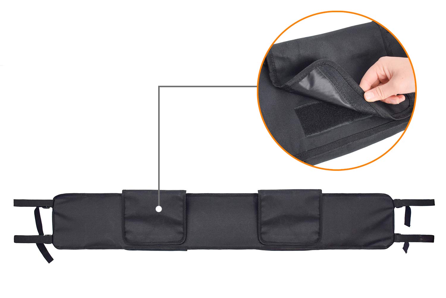 MYDAYS UTV Roll Cage Organizer Case, Black Fabric Storage Bag for Full Size UTVs