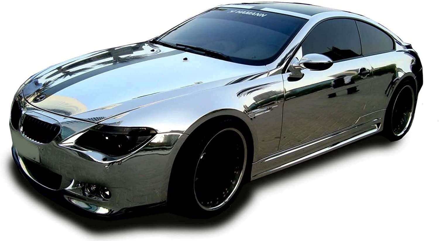 Silver Mirror Chrome Vinyl Wrap 8Ft X 60 Inch Self Adhesive Film Decal Air Release Bubble And Air-Free 3Mil-Vvivid8