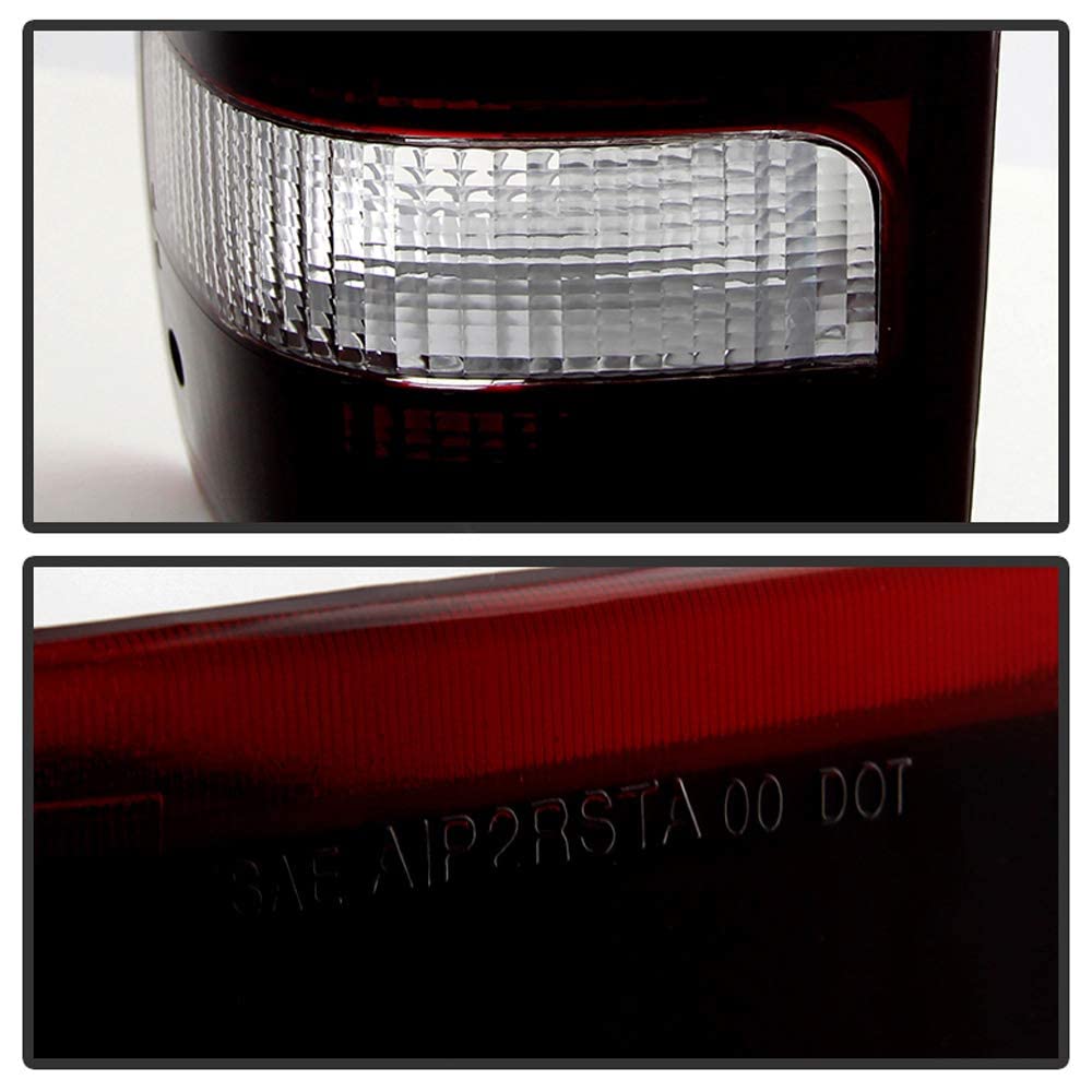Acanii - For Red Smoke 1993-1997 Ford Ranger Tail Lights Lamps Aftermarket 93-97 Left+Right