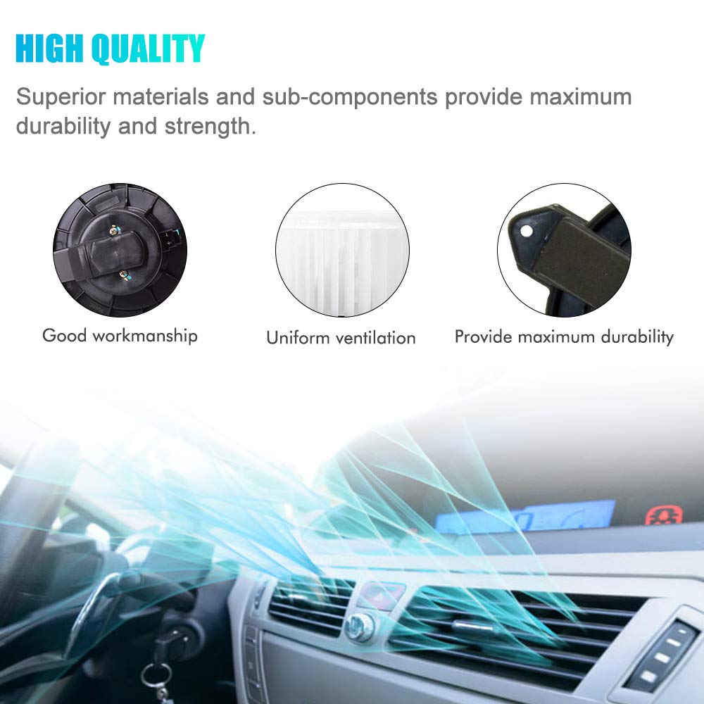 AC Heater Blower Motor with Fan Replacement for 2002-2008 Dodge Ram 1500 2500 3500, 2002 2003 2004 Jeep Grand Cherokee Replaces