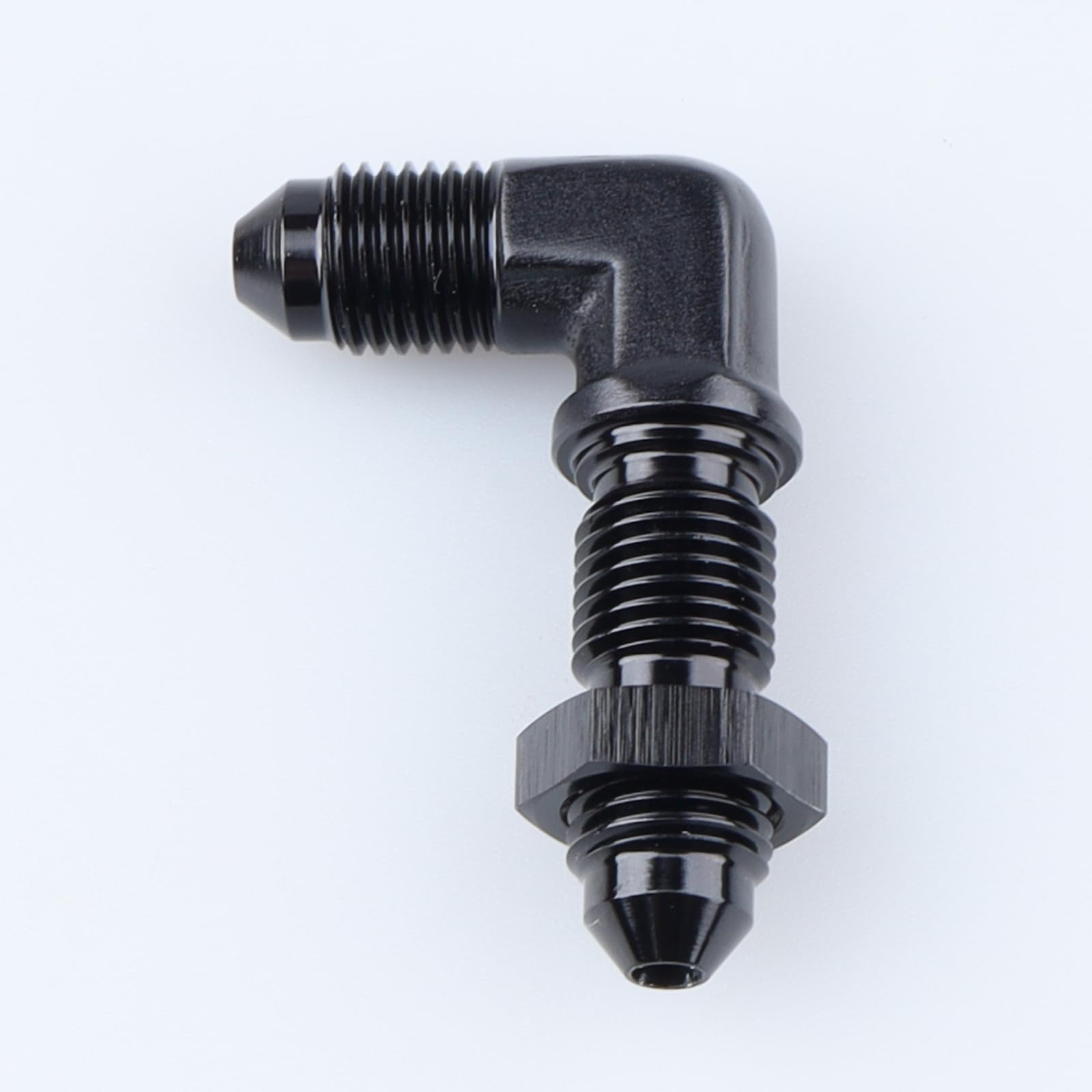 AC PERFORMANCE -3 AN Male Flare 90 Degree Bulkhead Fitting Adapter Aluminum Black with AN3 Nut