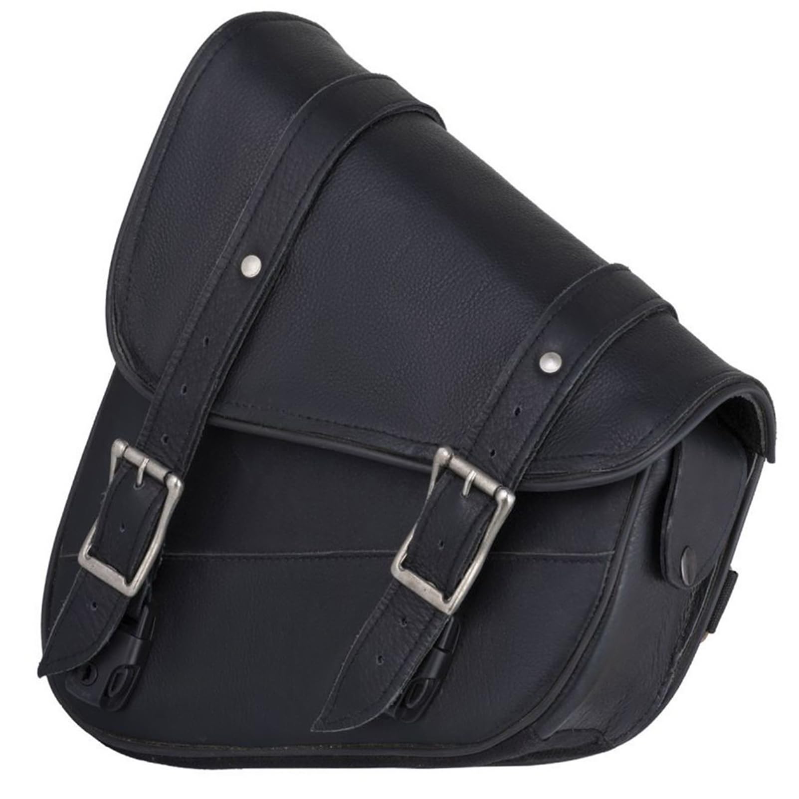 Motorcycle Swingarm Bag With Black Leather, Swing Arm Bag Motorcycle Saddlebag Left Side Tool Bag Fit For Softail/Triangulated S
