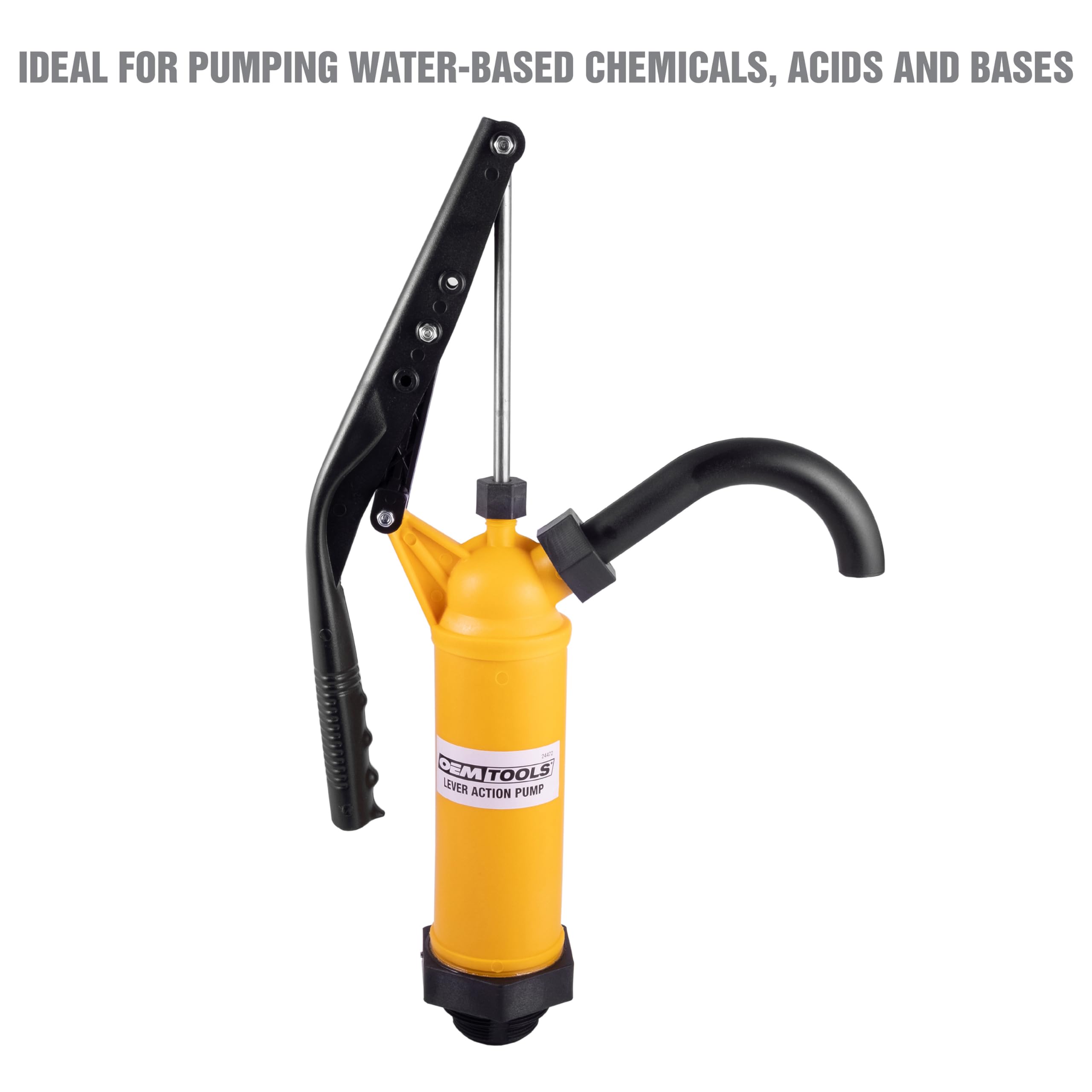 Oemtools 24472 Fluid Pump/Siphon | Works In 15, 30, & 55 Gallon Drums With 1.25 Inch Or 2 Inch Npt Bung | Pump Fluid, Oils, Chemicals, Or Detergents From Large Storage Drums | Easy-To-Use Hand Pump