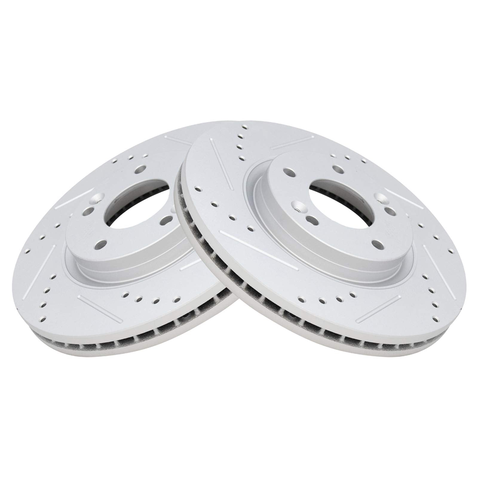 Trq Front Performance Brake Rotors Set Premium G-Coated Compatible With 2010-2012 Hyundai Santa Fe 2011-2013 Kia Sorento