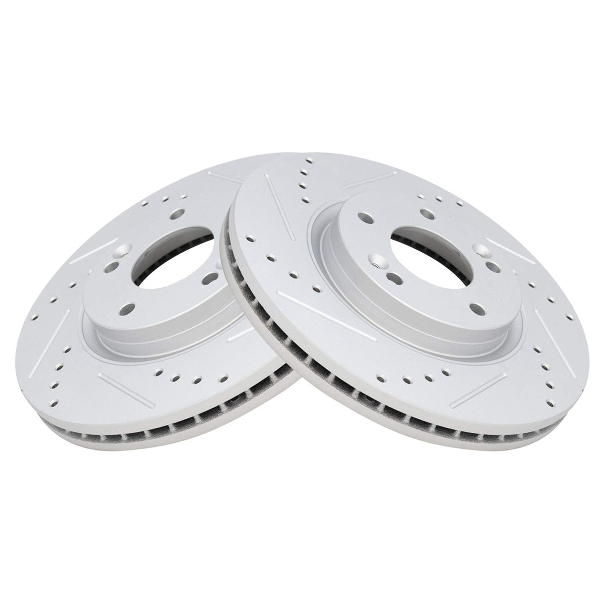 Trq Front Performance Brake Rotors Set Premium G-Coated Compatible With 2010-2012 Hyundai Santa Fe 2011-2013 Kia Sorento
