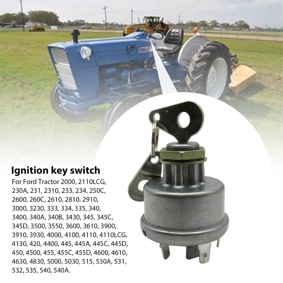 Premium Ignition Key Switch 4 Position For Ford Tractor 8000 8210 8530 8600 8630 8700 8730 8830 9000 9600 9700 Tw10 Tw15 Tw20 Tw