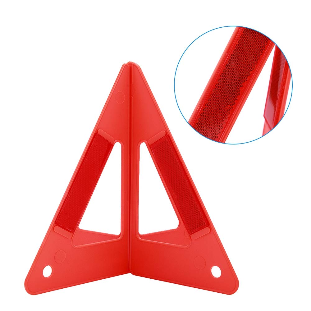 Qiilu Duokon Triangle Warning Sign, Portable Car Emergency Breakdown Reflective Warning Safety Road Stop Sign