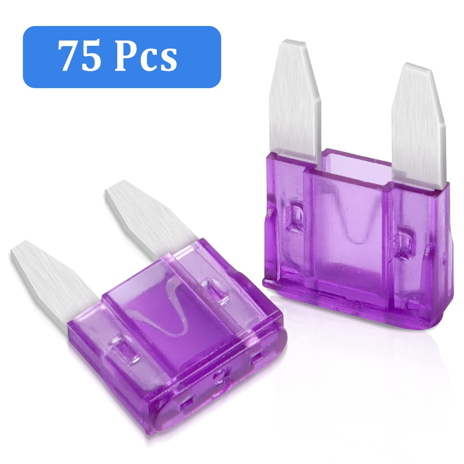 75 Pcs 3Amp Mini Fuse, 3 A Mini Car Blade Automotive Fuses for Car RV Truck SUV Motorcycle Boat
