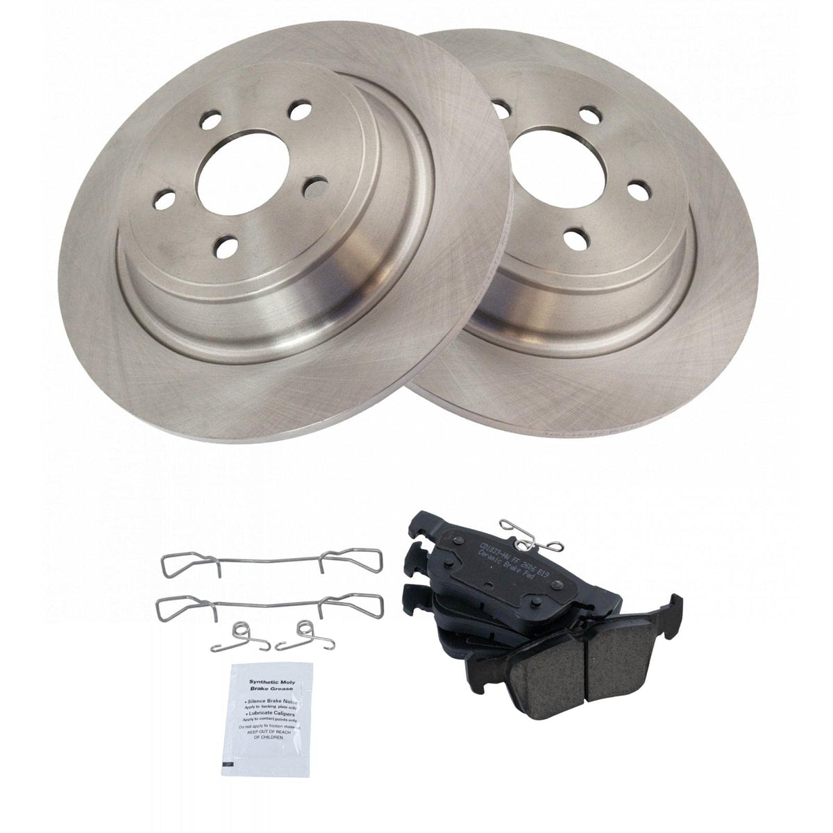 Trq Rear Brake Pad & Rotor Kit Brake Pads Brake Rotor Ceramic Compatible With 2015-2021 Ford Edge 2017-2019 Fusion 2017-2020 Lin