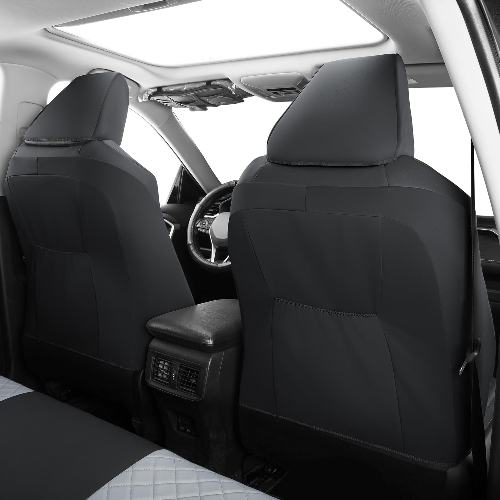 GIANT PANDA Custom Fit 2 Pack Front Car Seat Covers Fit for Toyota Corolla 2020 2021 2022 2023 2024 2025 Hybrid (LE,SE,XLE), Str