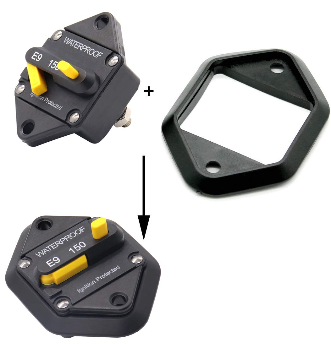 T Tocas Hi-Amp Type Iii 150A Circuit Breaker With Manual Reset Panel Mount, 12V - 48Vdc, Switchable Waterproof