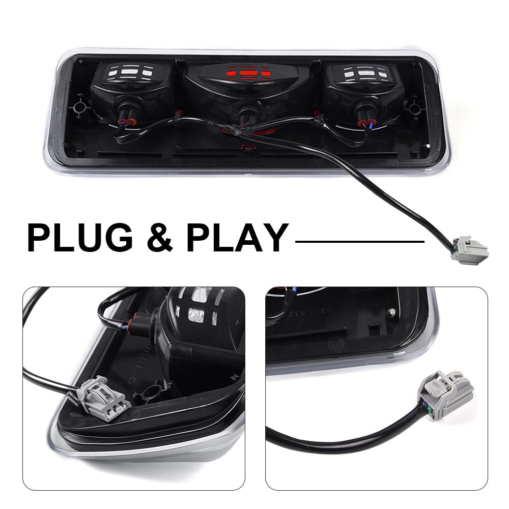 PIT66 3rd Brake Light for 2004-2008 Ford F150 - High Mount Cargo Light, Halogen Clear/Red Lens, Rear Roof Parking Light