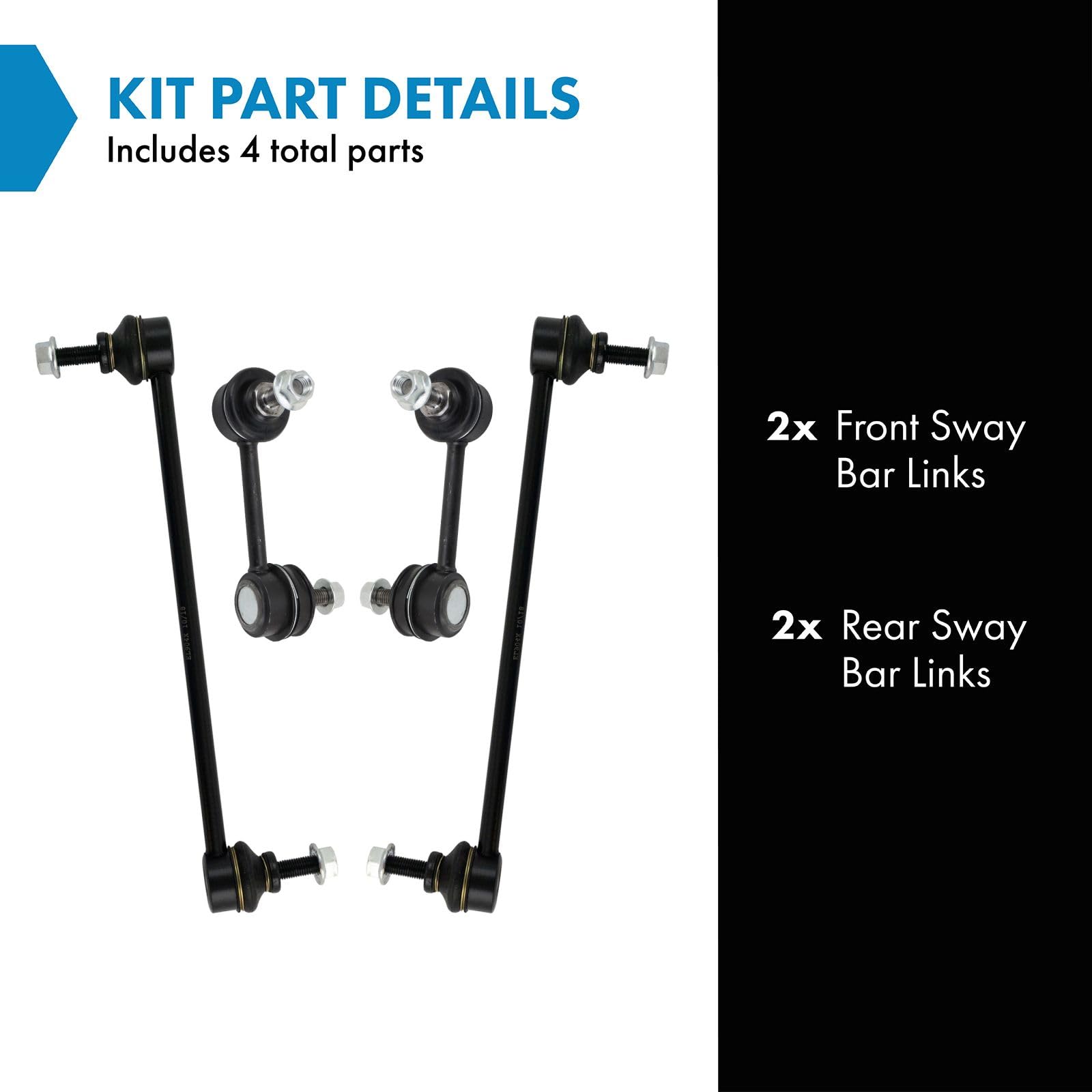 Trq Front & Rear Sway Bar Stabilizer Link Set Compatible With 2015-2017 Chrysler 200