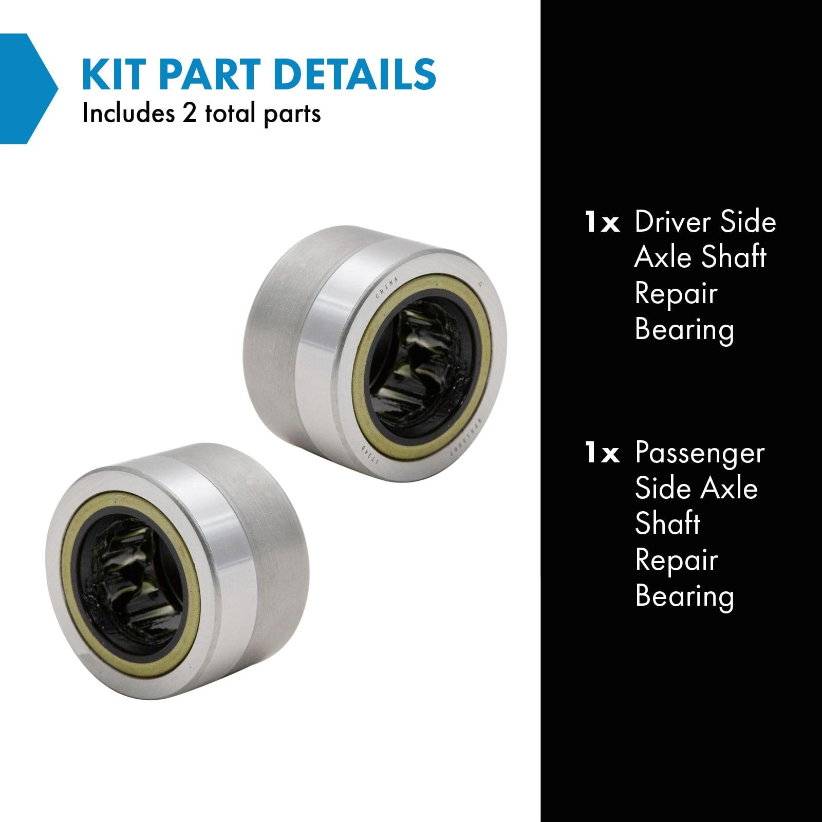 TRQ Rear Axle Shaft Repair Bearing Pair LH & RH Sides Compatible with Chevy GMC Cadillac