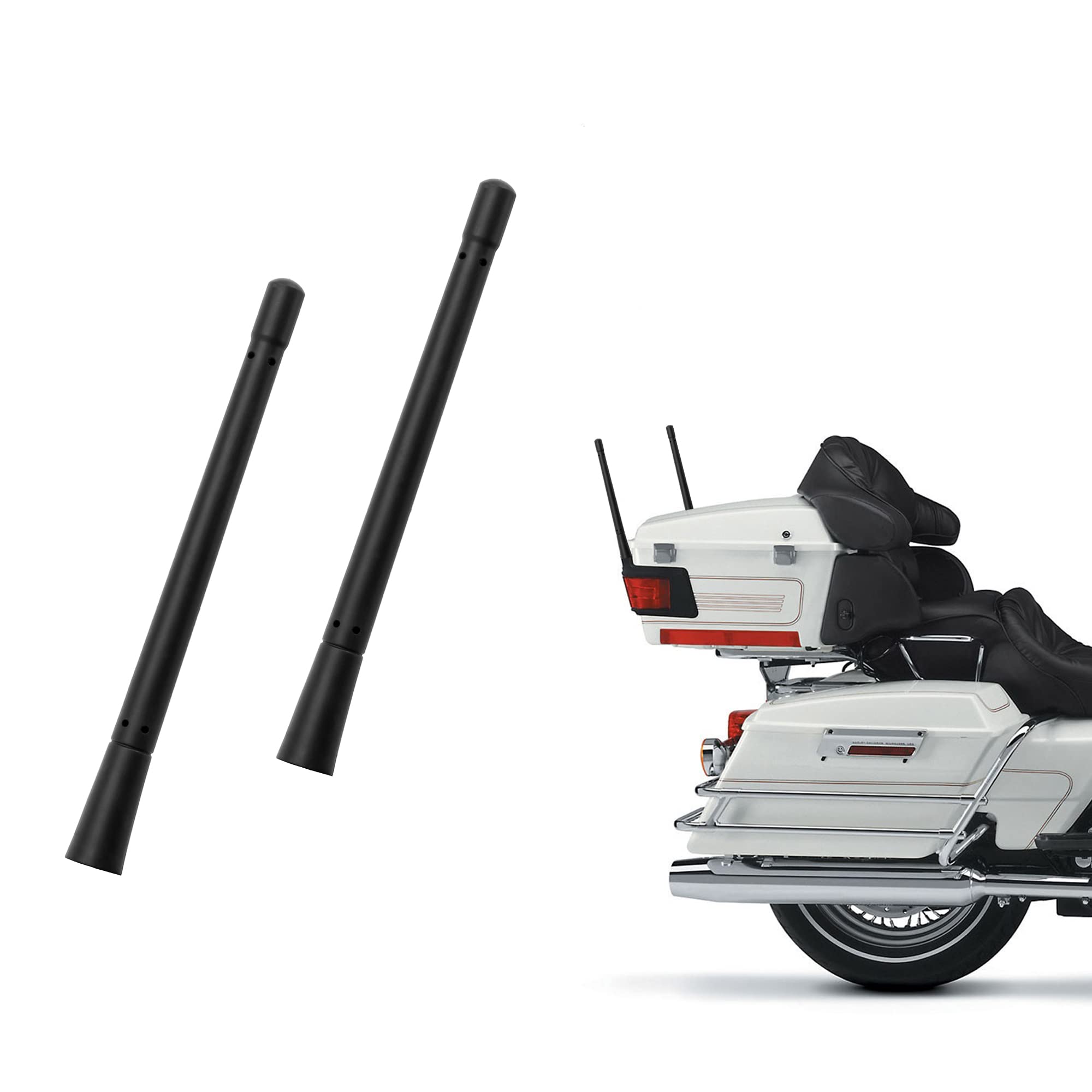 Ba-Boling 7- Inch Short Motorcycle Antenna Replacement For Harley Davidson 1989-2024 Touring Electra Glide Ultra Classic ?Custom Flexible Rubber (2 Pack)