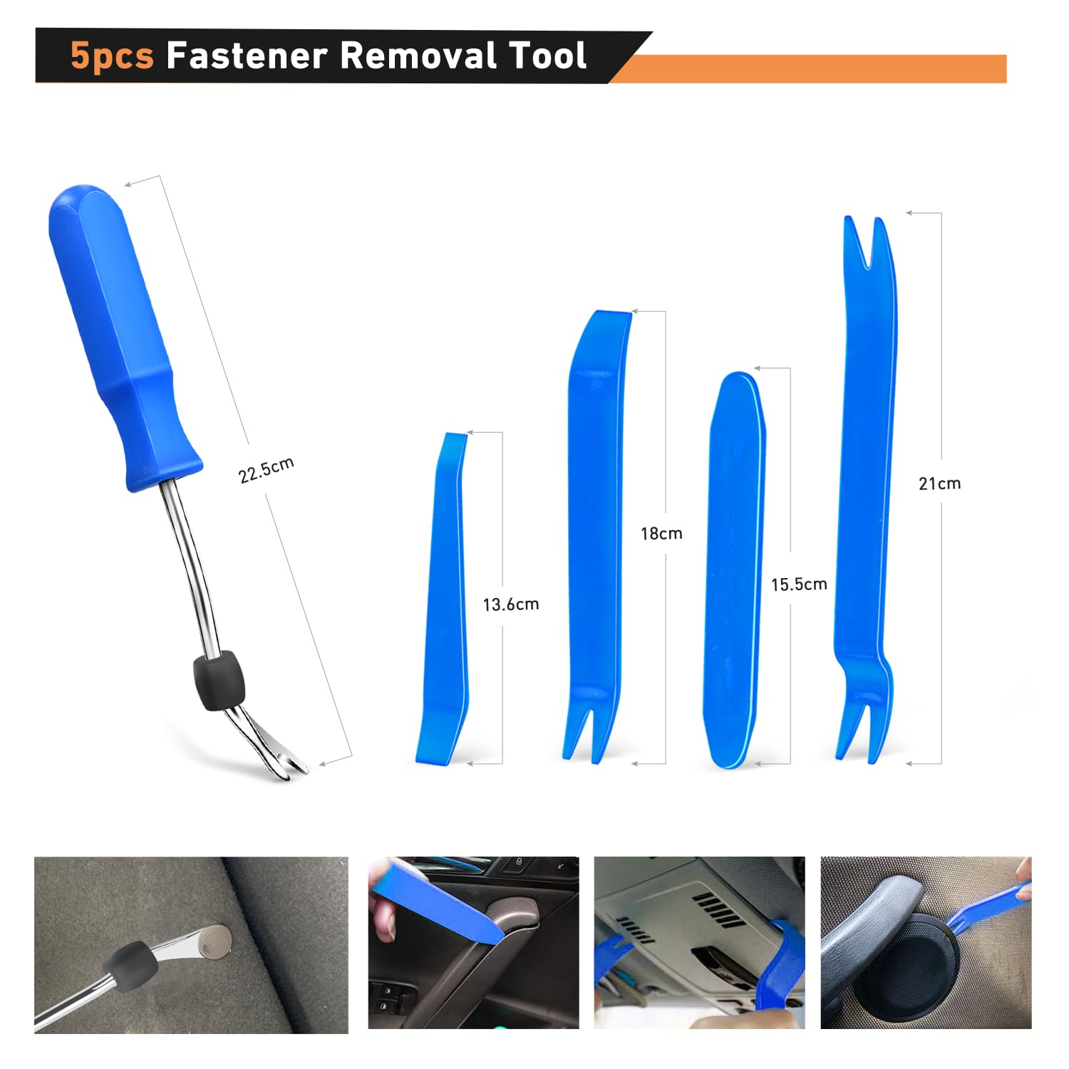 Gooacc 855Pcs Car Push Retainer Clips & Auto Fasteners Assortment -16 Most Popular Sizes Nylon Bumper Fender Rivets With Cable T