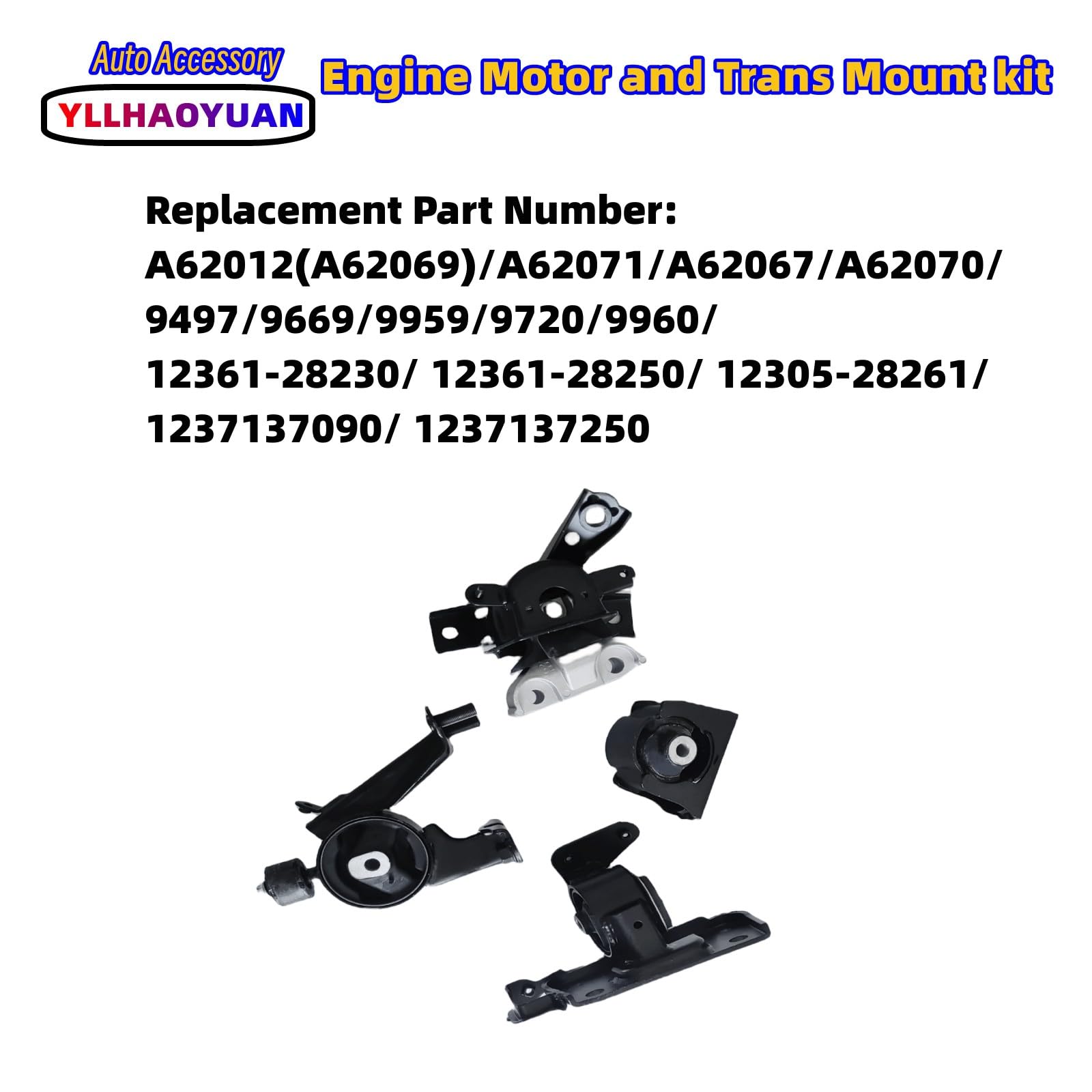 Engine Motor Mount Set 4Pcs Fits For 2008 2009 2010 2011 2012 2013 2014 2015 Scion Xb 2.4L A62012(A62069) A62071 A62067 A62070
