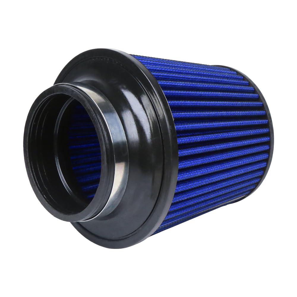 Kyostar Universal Carbon Fiber 3.5 Inch 89mm Air Intake Cone Filter Replacement Quality Dry Air Filter, Blue