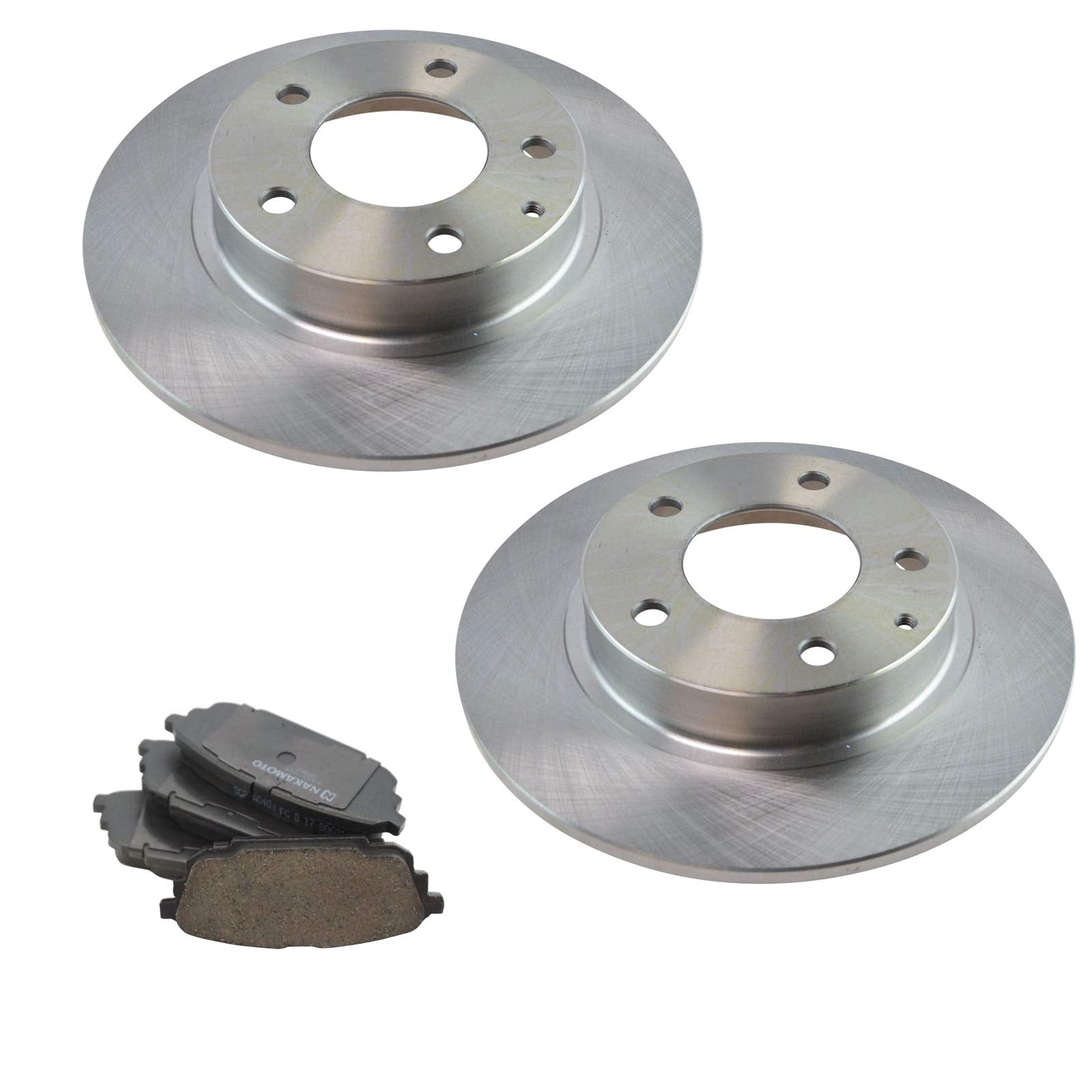 Trq Rear Brake Pad & Rotor Kit Ceramic Compatible With 2001-2003 Mazda Protege 2002-2003 Protege5