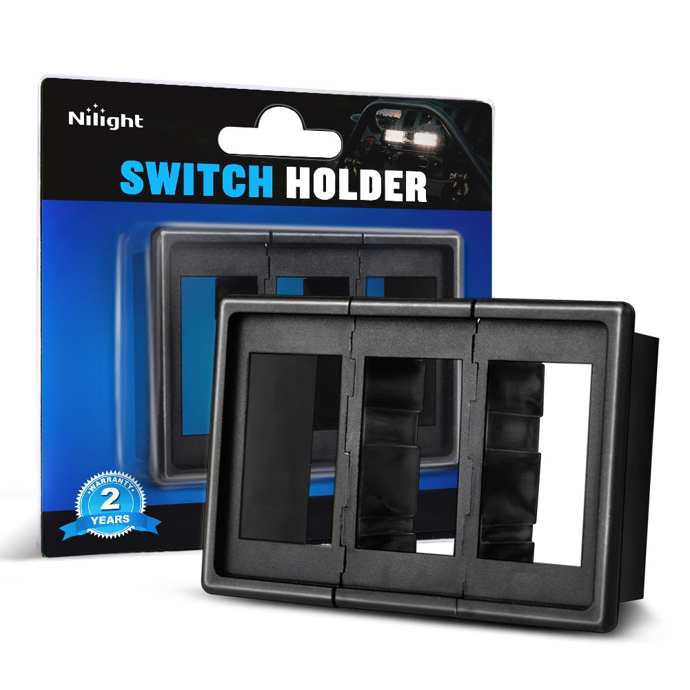 Nilight 90011C Rocker Panel Holder Kit Abs Plastic Black Automotive Mount Toggle Switch Housing (Pack Of 3), 2 Years Warrant