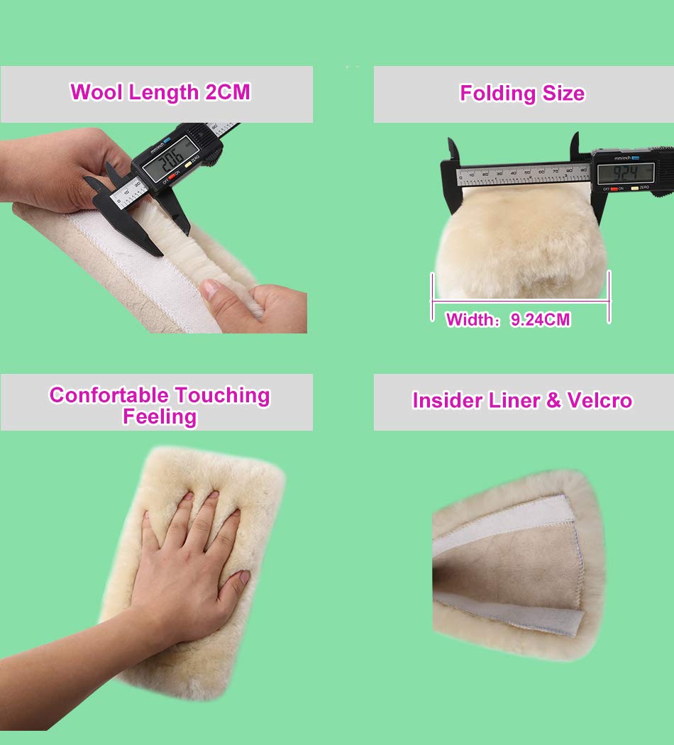 Ogland 2 Pack Car Seat Belt Cover Cushion, Fluffy Soft Sheepskin Auto Should Seat Belt Pads, Neck Protector For Women Adults Bab