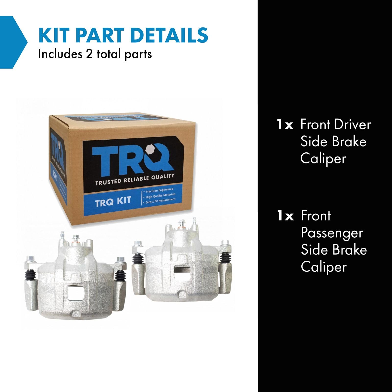 Trq Front Brake Caliper Set Compatible With 2007-2012 Dodge Caliber