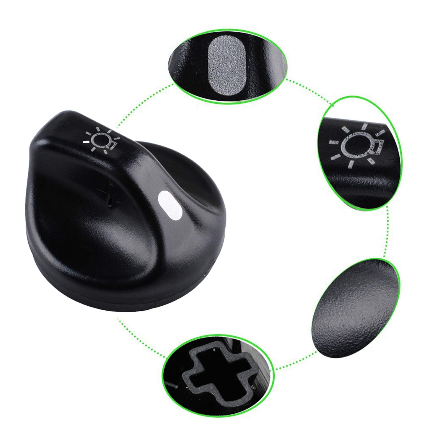 Head Light Switch Knob, Head Lamp Switch Knob Replacement Compatible With Ford F-150 F-250 F-350 F-450, 3L3Z-11661-Aa 3L3Z11661A