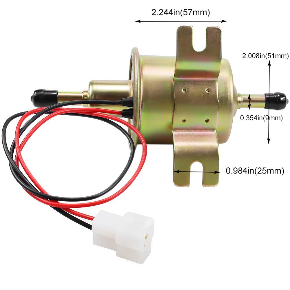 SOLLON Electric Fuel Pump 12V Universal Low Pressure 12 Volt Transfer Inline Fuel Pump for Lawn Mower Carburetor Gas Diesel Engi