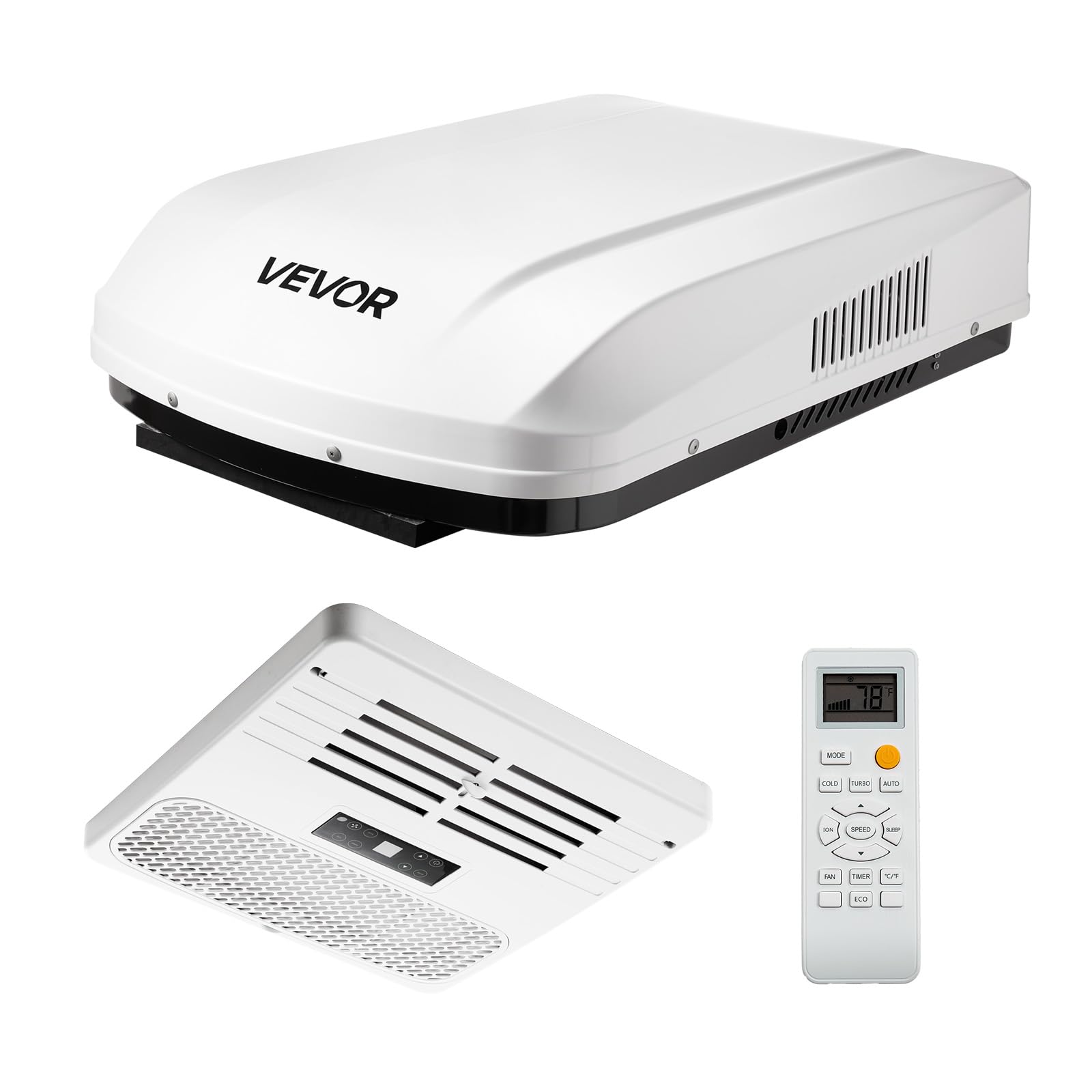 VEVOR RV Air Conditioner, 13500 BTU RV AC Unit, 120V Ducted Rooftop Air Conditioner with Variable Speed Compressor, Easy Install