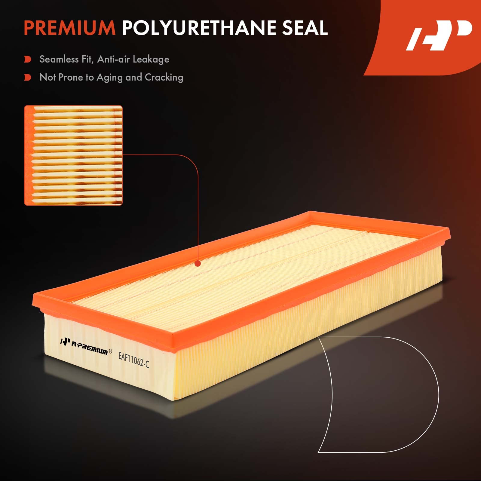A-Premium Engine Air Filter Compatible with Land Rover Discovery, LR4, Range Rover, Range Rover Sport, 2010-2022, Flexible Panel