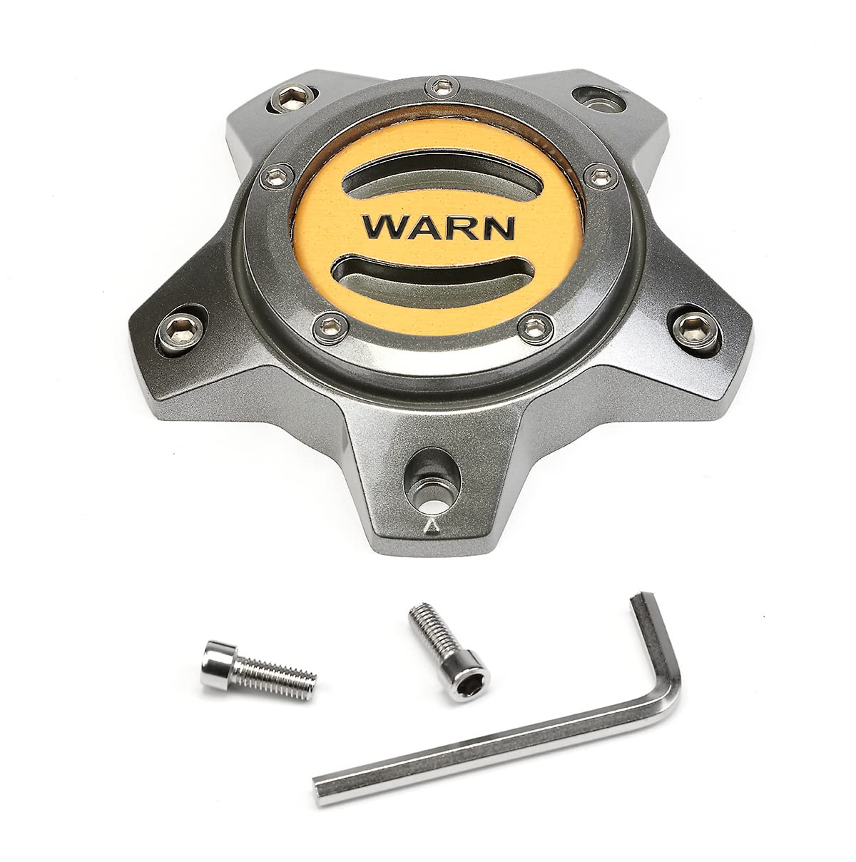 Warn 106682 Wheel Hub Center Caps (Gunmetal Gray/Gold), Fits: Warn Wheels