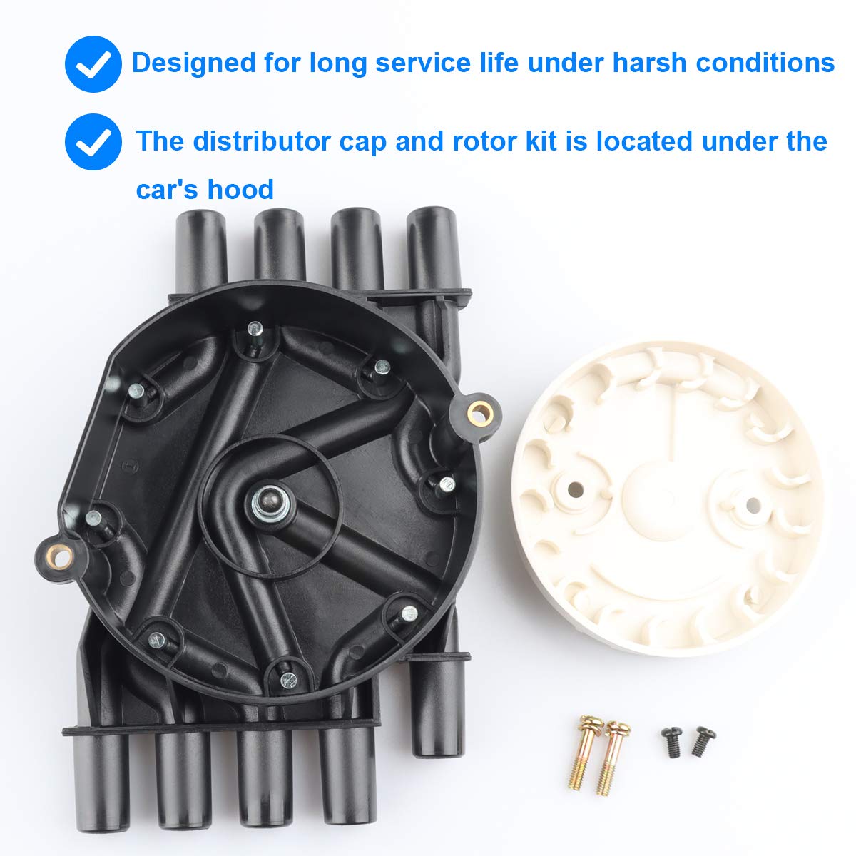 Ignition Distributor Cap And Rotor Kit, Replace D329A 10452459 Compatible With Chevy Gmc 5.0 5.7 Vortec 305 350 454-1996-1999 C1
